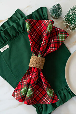 2li Ekose Kumaş Peçete 40cm