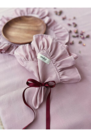 Rosy 2Li Keten Kumaş Fırfırlı Peçete / Supla