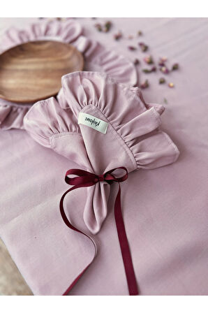 Rosy 4Lü Keten Kumaş Fırfırlı Peçete / Supla