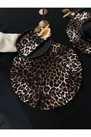 Leopard Keten Fırfırlı Yuvarlak Supla 6LI