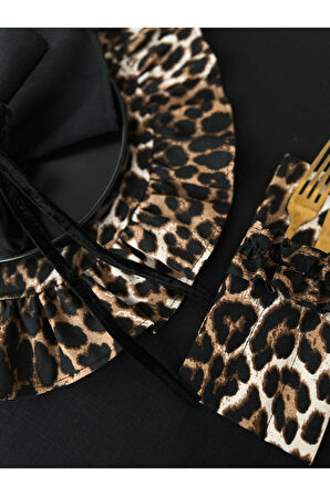 Leopard Keten Fırfırlı Yuvarlak Supla 6LI