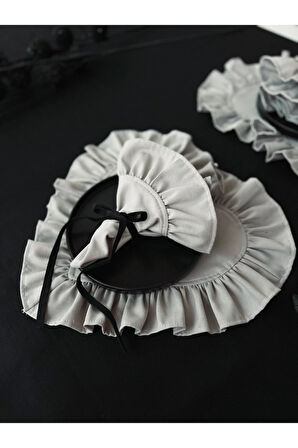 Moonlit Kalp Fırfırlı Keten Supla / Amerikan Servis 6lı