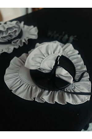 Moonlit Keten Kumaş Fırfırlı Peçete 2 adet