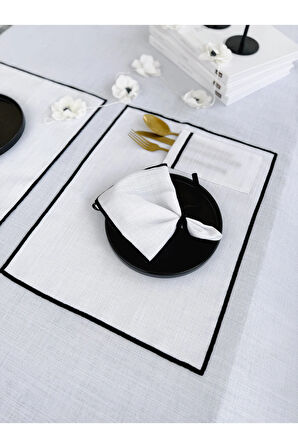 Shine White Dikdörtgen Cepli Amerikan Servis / Supla 4LÜ