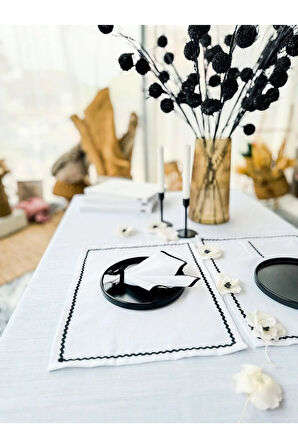 Shine White Dikdörtgen Dantelli Amerikan Servis / Supla 2Lİ