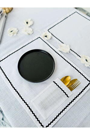 Shine White Dikdörtgen Cepli Dantelli Amerikan Servis / Supla 2Lİ