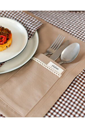 Sienna Keten Cep Detaylı Amerikan Servis/ SUPLA 6 ADET