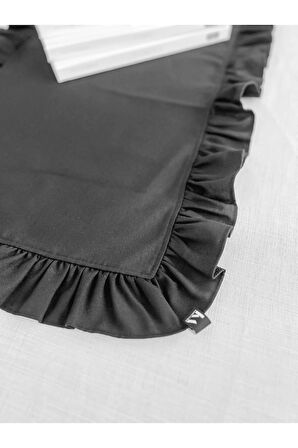 Luna Keten Heryeri Fırfırlı Dikdörtgen Runner 50X150CM