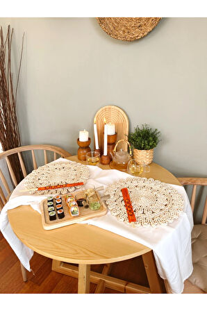 Doğal Hasır Örme 36cm Amerikan Servis/Supla/Sunum/Duvar Süsü