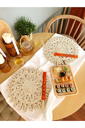 Doğal Hasır Örme 36cm Amerikan Servis/Supla/Sunum/Duvar Süsü