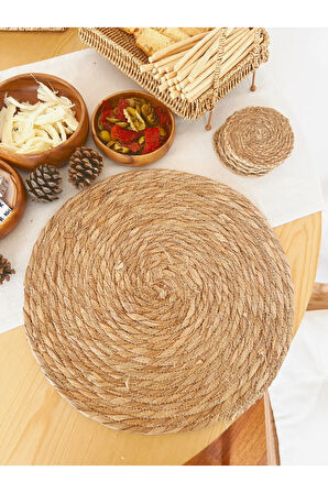 Doğal Hasır Örme 2Lİ Amerikan Servis/Supla/Sunum