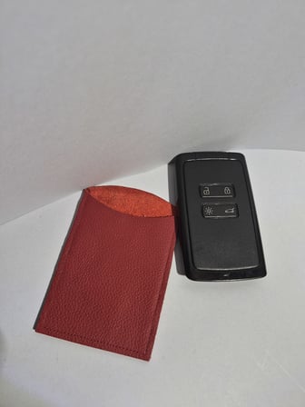 Gogo Renault Uyumlu Hakiki Deri Anahtar Kılıfı Bordo El Yapımı
