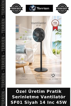 Özel Üretim Pratik Serinletme Vantilatör SF01 Siyah 14 Inc 45W