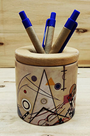 Wassily Kandinsky - Ahşap Kapaklı Kalemlik 2