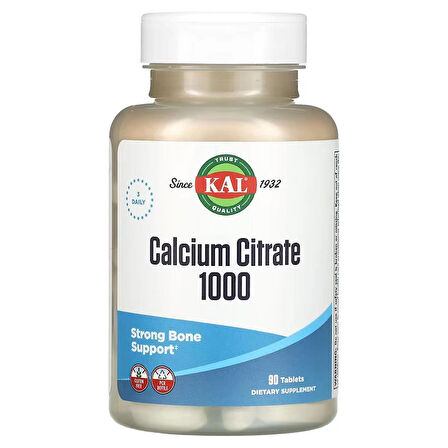 KAL Calcium Citrate Strong Bone Support 1000 90 Tablet