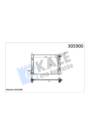 Su Radyatörü 12 mm Kale 0518591AB Renault Clio IV 2012-2021 / Captur I 2013-2019 / Dacia Dokker 2012-2021