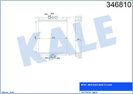 KALE Kalorifer Radyatörü Mercedes Benz S Serisi 91-98 240x207x48