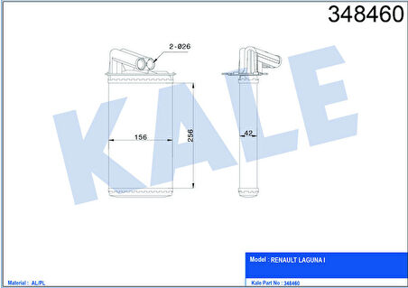 KALE Kalorifer Radyatörü Laguna I 1.8ı-1.9 Dcı-2.0ı 94-