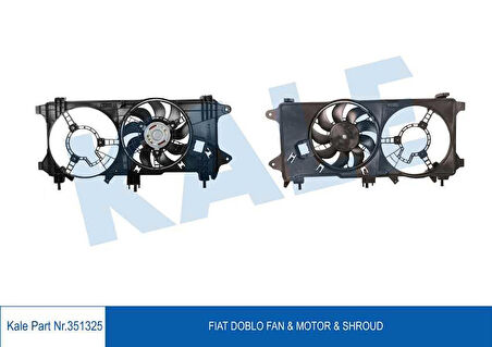 KALE Fan Motoru Davlumbazlı Fiat Doblo 1.3 Mjet 03 1.9jtd 01 Euro Iıı Tek Motorlu Kli