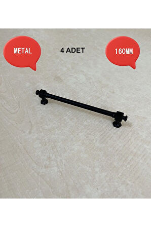 160mm Kale Model Mobilya Mutfak Çekmece Dolap Dolabı Kulpu Kulbu Kulpları 4 Adet Siyah
