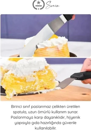 #Spatula Profesyonel Mutfak Ekipmanı Ergonomik Saplı Paslanmaz Çelik L Tipi Pastacı Spatulası Pasta Krema Düzeltme Şanti Ganaj Sürme Dekorasyon Kek Sıvama Açılı Spatula 27 cm