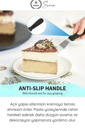 #Spatula Profesyonel Mutfak Ekipmanı Ergonomik Saplı Paslanmaz Çelik L Tipi Pastacı Spatulası Pasta Krema Düzeltme Şanti Ganaj Sürme Dekorasyon Kek Sıvama Açılı Spatula 27 cm