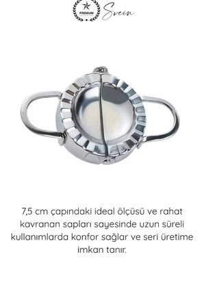 #Kalıp Paslanmaz Çelik Mantı Kurabiye Donut Kesici 7.5 cm Profesyonel Yuvarlak Hamur Kesme Kalıbı Ravioli Gyoza Börek Poğaça Hamur Şekillendirici Mühürleyici Mutfak Aparatı