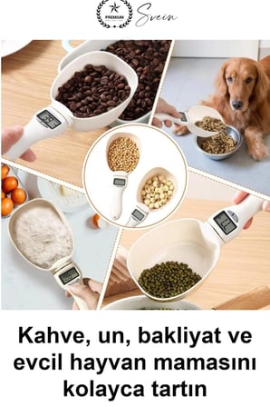 #ÖlçüKaşığı Dijital Ölçü Kaşığı Terazili 800 gr Hassas Mutfak Tartısı LCD Ekranlı Elektronik Baharat Un Şeker Kahve Sıvı Evcil Hayvan Maması Tartma Çıkarılabilir Uçlu Ergonomik Pastane Diyet Gramaj