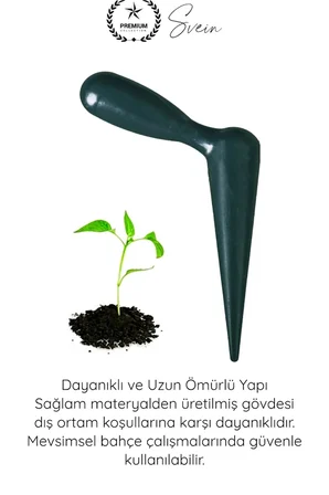 #Fide Küçük Bahçe Bitki Çiçek Tohum Ekim Manuel Fide Dikme Aparatı Siyah Saplı Dayanıklı Toprak Delici Bahçe El Aleti Pratik Dikim Aracı Fidan Yer Açıcı Hobi Bahçe Ekim Ekipmanı