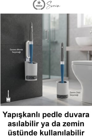 #TuvaletFırçası Deterjan Hazneli Silikon Tuvalet Fırçası Duvara Monte Askılı Yapışkanlı Havalandırmalı Tutuculu Banyo Klozet Wc Temizleme Seti Hijyenik Zemin Üstü Kullanım Matkapsız Montaj Pratik
