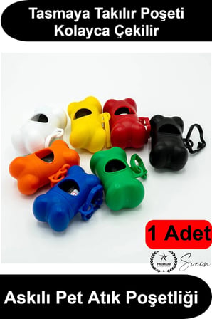 Kemik Şeklinde Köpek Kaka Poşeti Taşıma Çantası Kancalı Hafif Plastik Dispenser Tasmaya Asılabilir Pratik Dışkı Torbası Aparatı Evcil Hayvan Park Yürüyüş Aksesuarı Karışık Renk 1 Adet