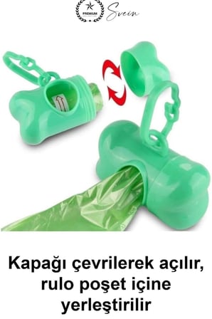 Kemik Şeklinde Köpek Kaka Poşeti Taşıma Çantası Kancalı Hafif Plastik Dispenser Tasmaya Asılabilir Pratik Dışkı Torbası Aparatı Evcil Hayvan Park Yürüyüş Aksesuarı Karışık Renk 1 Adet