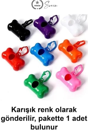 Kemik Şeklinde Köpek Kaka Poşeti Taşıma Çantası Kancalı Hafif Plastik Dispenser Tasmaya Asılabilir Pratik Dışkı Torbası Aparatı Evcil Hayvan Park Yürüyüş Aksesuarı Karışık Renk 1 Adet