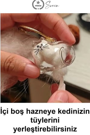 #KediAnahtarlığı Kedi Figürlü Şeffaf Anı Anahtarlığı Tüy Saklama Hazneli Hatıra Aksesuarı Evcil Hayvan Sahibine Anlamlı Hediye Çanta Süsü Akrilik Metal Halkalı Sevimli Tasarım Karışık Model 4-6 cm