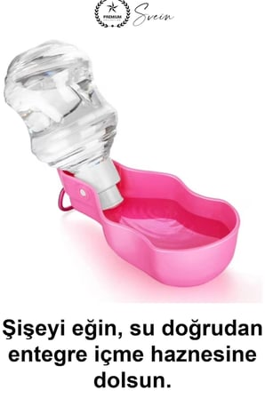 #SuMatarası Kedi Köpek Evcil Hayvan Su Matarası 250 ml Taşınabilir Plastik Suluk Hazneli Sızdırmaz Kilitli Seyahat Yürüyüş Park Gezi Pet Hafif Pratik Dış Mekan Aksesuarı İçme Kabı Bahçe Askılı