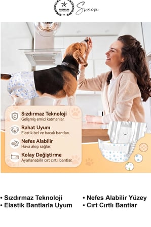 #KöpekBezi XXSmall Beden Köpek Kedi Külot Bez 1-3 kg Ultra Emici Hızlı Kuruyan Sızdırmaz Cırtlı Elastik Bantlı Nefes Alabilir Yavru Yaşlı Evcil Hayvan Hijyenik Tek Kullanımlık İdrar Kaçırma Koruyucu