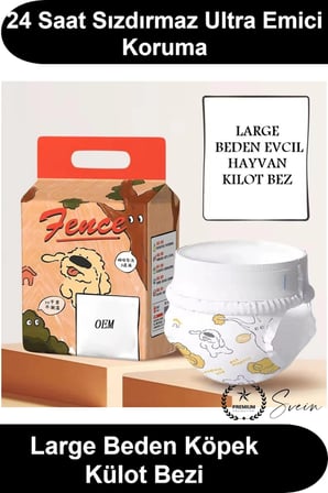 #KöpekBezi Large Beden Evcil Hayvan Külot Bez Ultra Emici Hızlı Kuruyan Sızdırmaz Hijyenik Tek Kullanımlık Cırtlı Elastik Nefes Alabilir 10-20 Kg Büyük Irk Yaşlı Köpekler İçin İdrar Kaçırma Çözümü