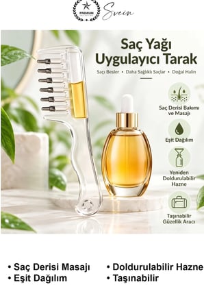 Saç Bakım Yağı Uygulama Tarağı Serum Aplikatörü Yeniden Doldurulabilir Hazneli Sızdırmaz Contalı Kafa Derisi Masajı Şeffaf Pembe Taşınabilir Yıkanabilir Besleyici Sıvı Dağıtıcı Kompakt Model