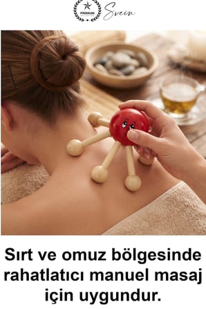 Doğal Ahşap Masaj Aleti Uğur Böceği Tasarımlı 6 Noktalı Ergonomik Manuel Sırt Boyun Omuz Bel Bacak İçin Rahatlatıcı Vücut Ev Ofis Kullanımı Sevimli Hediyelik Taşınabilir Kompakt Model