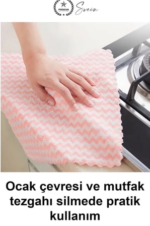 #TemizlikBezi 5'li Mikrofiber Temizlik Bezi Seti 30x30 cm Zikzak Desenli Karışık Renk Tüy Bırakmayan Çizmeyen Su Emici Mutfak Banyo Cam Mobilya Toz Alma Oto İç Bakım Havlu Ev Ofis Kurulama