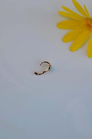 Mavi Kalpli Halka Tragus Piercing Helix Kıkırdak Küpesi