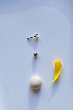 Gümüş Renk Kalp Şekilli Tektaş Çelik Helix Piercing Kıkırdak Lob 8 mm