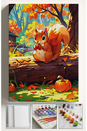 Sayılarla Boyama Hobi Seti Çerçeveli KALP KEDİ Kasnaklı 40x50Cm