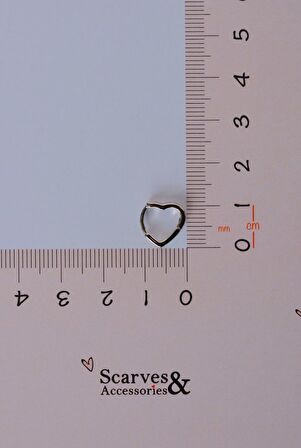 Gümüş Renkli Kalp Piercing Tragus Helix Kıkırdak Küpesi