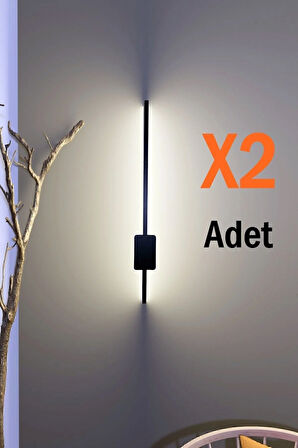 2 Adet Pilli Kılıç Aplik Gece Lambası 2 Adet (70 CM) (MAT SİYAH- GÜNIŞIĞI)