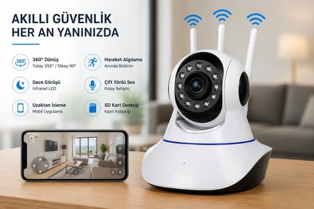 1080P CMR5 Akıllı Yaşamın Vazgeçilmez Güvenlik Kamerası Çift Yönlü Ses İletişimi Her Açıyı Kontrol Altına Alın