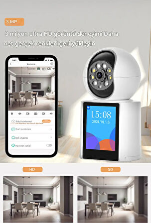 1080P Bebek İzleme Monitörü Kapalı Gözetim Video Çağrı Ev Güvenlik Kamerası Wifi PTZ IPS ekran