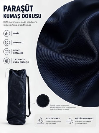 Beylini Lastikli Kamp Sandalyesi Kılıfı Omuz Askılı Piknik Plaj Piknik Katlanır Sandalye Taşıma Çantası Paraşüt Kumaş 40 x 105 CM