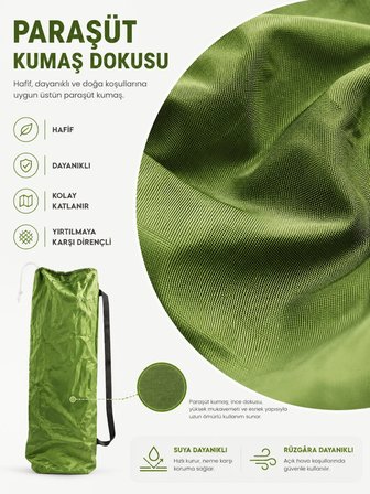 Beylini Lastikli Kamp Sandalyesi Kılıfı Omuz Askılı Piknik Plaj Piknik Katlanır Sandalye Taşıma Çantası Paraşüt Kumaş 40 x 105 CM