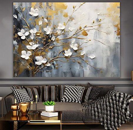 Pastel Çiçekler Kanvas Tablo